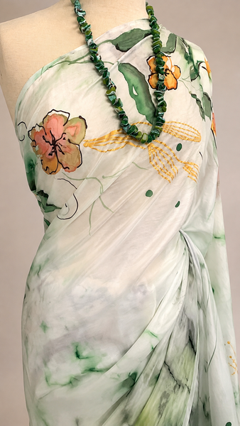 Emerald Tides Silk Saree