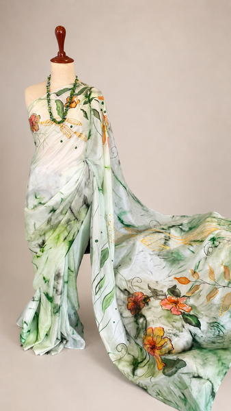 Emerald Tides Silk Saree