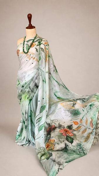 Emerald Tides Silk Saree