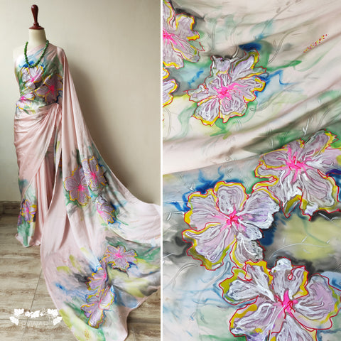 Springtime Hibiscus Sari