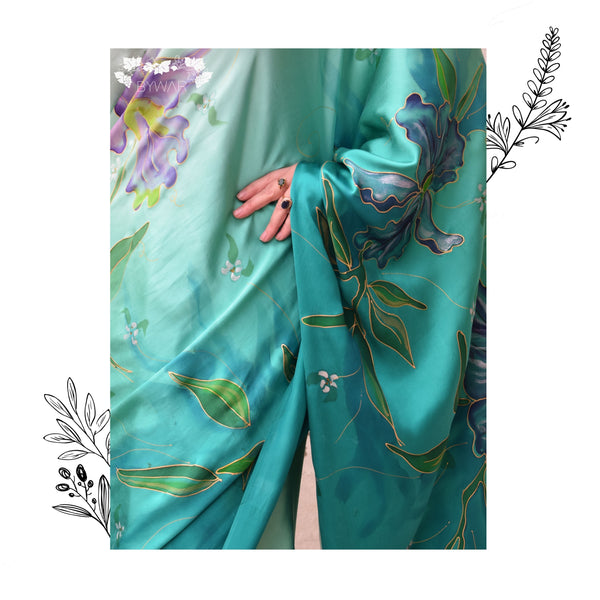 Ombré Irises Sari