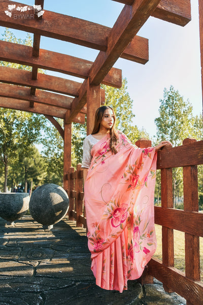 Alluring Tea Pink Sari