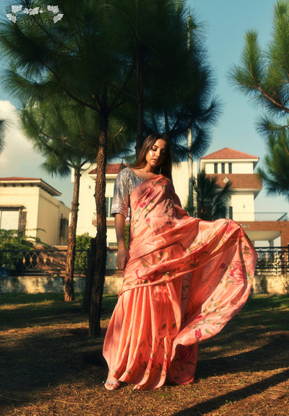 Alluring Tea Pink Sari