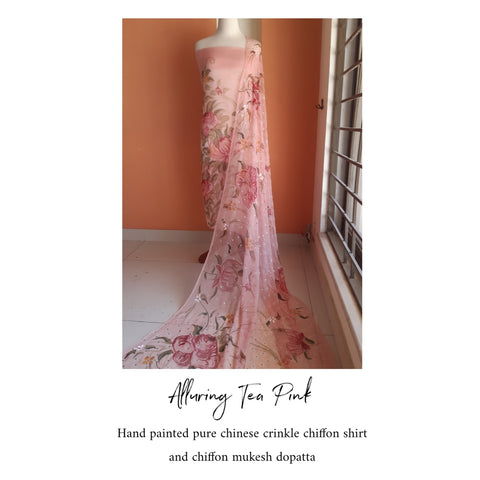 Alluring Tea Pink - Mukesh Embellished